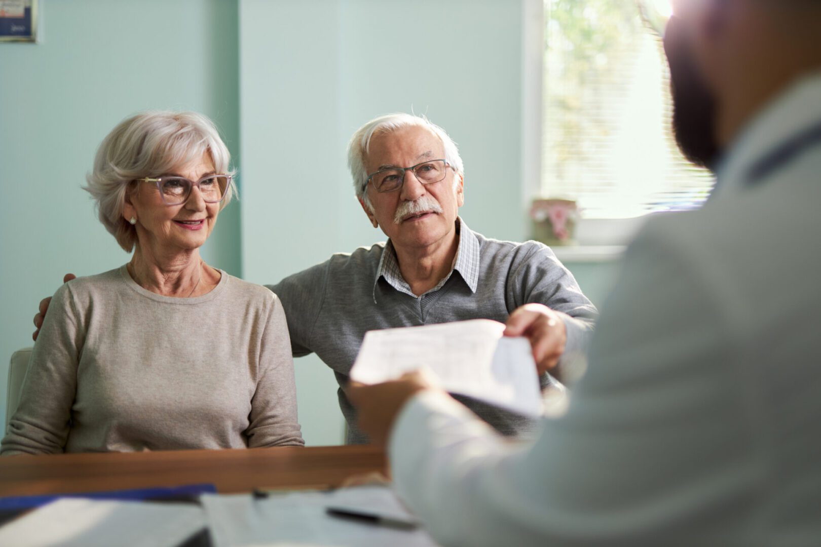 Older couple at doctor's office
